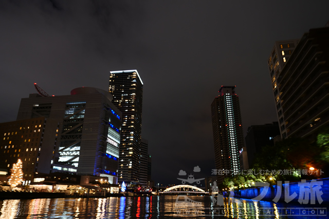 中之島リバークルーズの夜景が綺麗だった