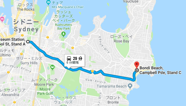 【バス】ボンダイビーチの行き方