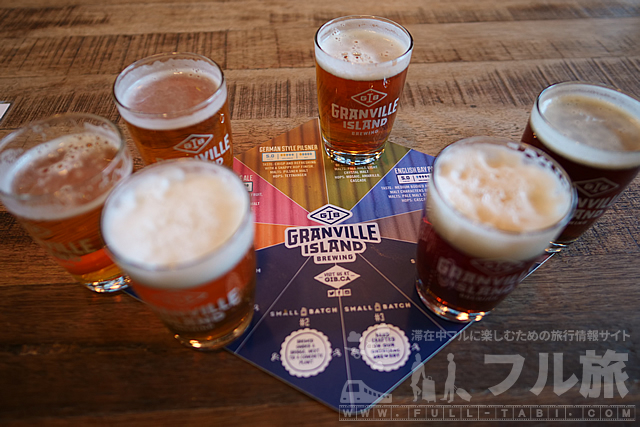 グランビルアイランドブリューイングでビール試し飲みメニューが最高に旨い！店内も居心地良し