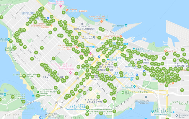 バンクーバーはWiFi無料スポット北米最多！レンタルは不要です！